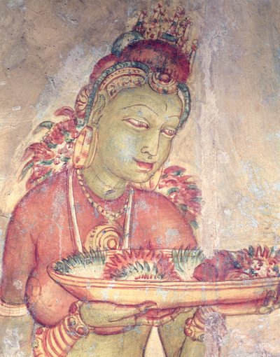 The Cloud Damsels, from the Rock Fortress (detail) by Sri Lankan School